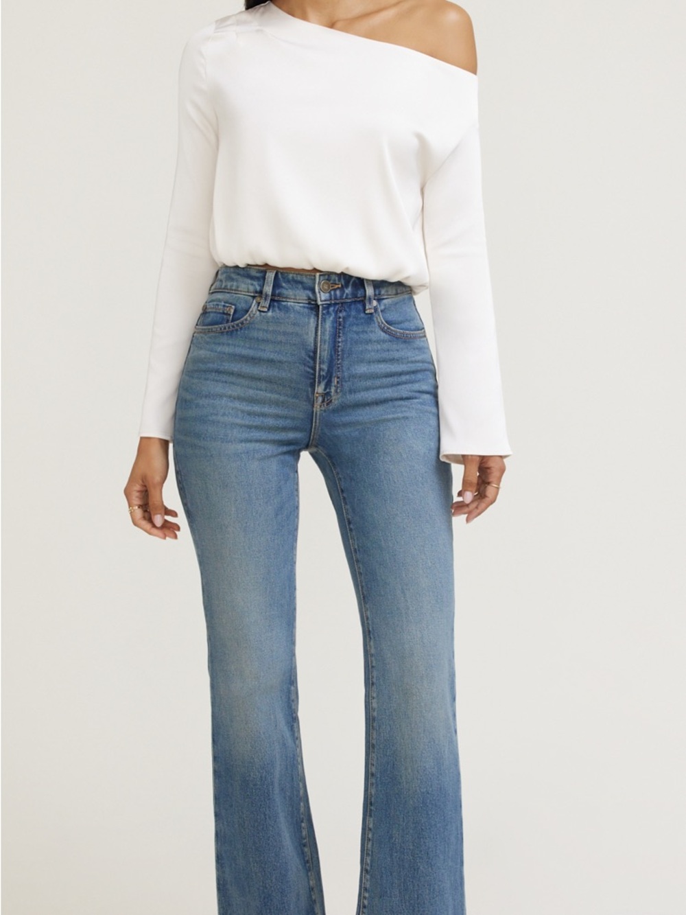 Dynamite off shoulder satin blouse